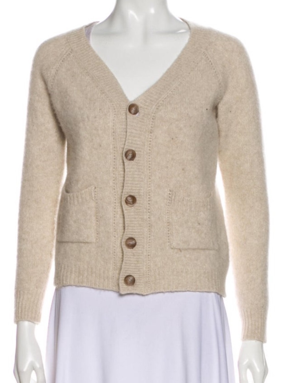 Burberry Prorsum Cream Cashmere V-Neck Sweater. Pre-Owned.